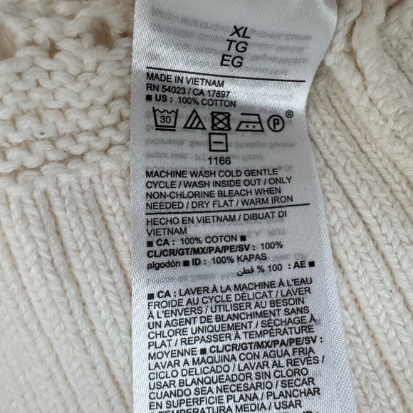 Old Navy Cropped Open-Knit Crochet Sweater‎ Tank Top in Cream Size XL - Picture 10 of 11